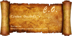 Czeke Oszkár névjegykártya